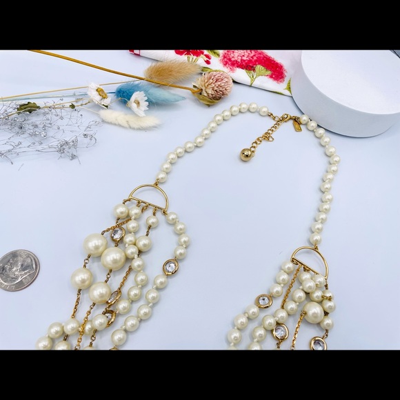Kate Spade Gorgeous Pearl /Crystal Statement Beads Necklace - Picture 3 of 5